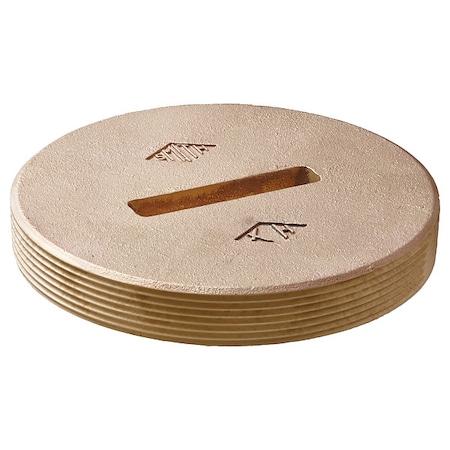 Round Floor Cleanout, Cast Bronze Plug, 6