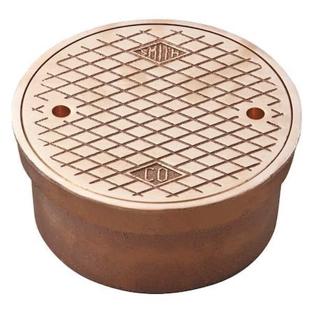 Round Floor Cleanout, Polished Bronze, 4