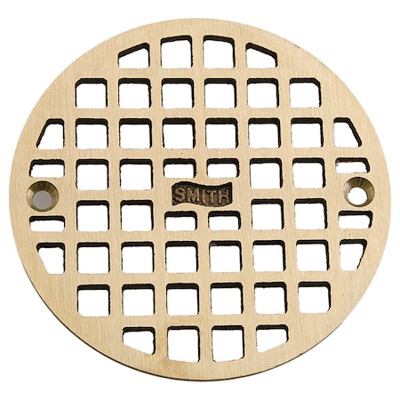 Floor Drain Grate, Round with Square Holes, Screw-In, 4-3/4 in Overall Dia, 1/8 in Thick, Bronze MPN:A05PBG