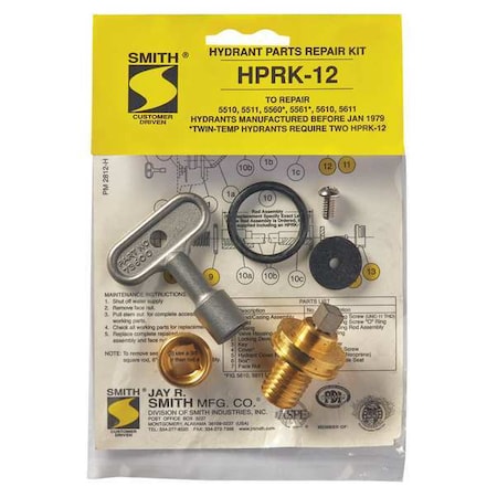 Hydrant Repair Kit MPN:HPRK-12