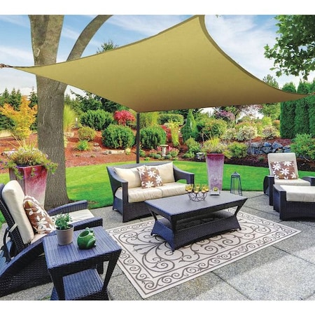 Sail Canopy, Square, Beige, 16ftX16ft MPN:SH-40002