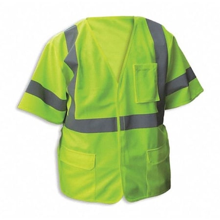 Safety Vest, Lime, Cls3, SlvStripe, 2XL MPN:SV-525V-2XL