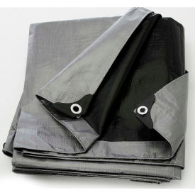 BOEN Heavy Duty Tarp 14x14 Weave 50' x 100' Silver/Black - ST-50100 ST-50100