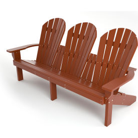 Frog Furnishings Grand Isle Adirondack Recycled Plastic 3-Seat Chair Brown PB ADGISBRO