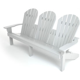 Frog Furnishings Grand Isle Adirondack Recycled Plastic 3-Seat Chair White PB ADGISWHI