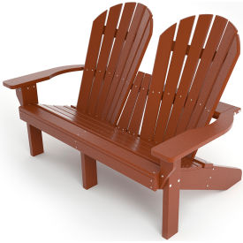 Frog Furnishings Riviera Adirondack Recycled Plastic 2-Seat Chair Brown PB ADRIVBRO