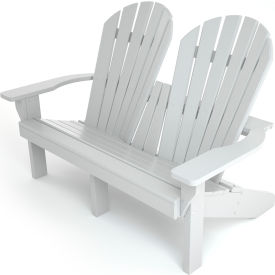 Frog Furnishings Riviera Adirondack Recycled Plastic 2-Seat Chair White PB ADRIVWHI