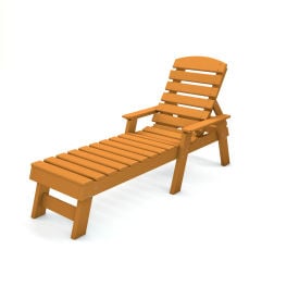 Frog Furnishings Pensacola Adirondack Recycled Plastic Chaise Lounge Cedar PB ADPENCLCED