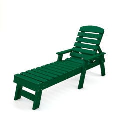 Frog Furnishings Pensacola Adirondack Recycled Plastic Chaise Lounge Green PB ADPENCLGRE