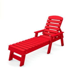Frog Furnishings Pensacola Adirondack Recycled Plastic Chaise Lounge Red PB ADPENCLRED