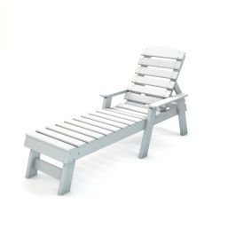 Frog Furnishings Pensacola Adirondack Recycled Plastic Chaise Lounge White PB ADPENCLWHI