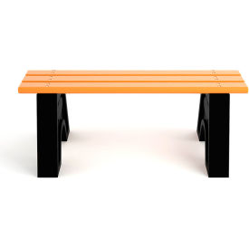 Frog Furnishings Sport 4' Recycled Plastic Bench Cedar Bench/Black Frame PB 4CEDSPOE