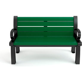 Frog Furnishings Heritage 4' Recycled Plastic Bench Green Bench/Black Frame PB 4GREBFHER