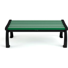 Frog Furnishings Heritage 4' Recycled Plastic Bench Backless Green Bench/Black Frame PB 4GREBFHERBAC