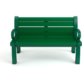Frog Furnishings Heritage 4' Recycled Plastic Bench Green Bench/Green Frame PB 4GREGFHER
