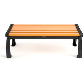 Frog Furnishings Heritage 5' Recycled Plastic Bench Backless Cedar Bench/Black Frame PB 5CEDBFHERBAC