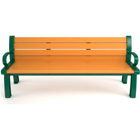 Frog Furnishings Heritage 5' Recycled Plastic Bench Cedar Bench/Green Frame PB 5CEDGFHER