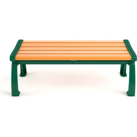 Frog Furnishings Heritage 5' Recycled Plastic Bench Backless Cedar Bench/Green Frame PB 5CEDGFHERBAC