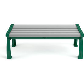 Frog Furnishings Heritage 5' Recycled Plastic Bench Backless Gray Bench/Green Frame PB 5GRAGFHERBAC