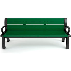 Frog Furnishings Heritage 5' Recycled Plastic Bench Green Bench/Black Frame PB 5GREBFHER