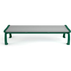 Frog Furnishings Heritage 6' Recycled Plastic Bench Backless Gray Bench/Green Frame PB 6GRAGFHERBAC