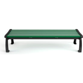 Frog Furnishings Heritage 6' Recycled Plastic Bench Backless Green Bench/Black Frame PB 6GREBFHERBAC