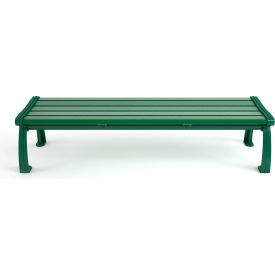 Frog Furnishings Heritage 6' Recycled Plastic Bench Backless Green Bench/Green Frame PB 6GREGFHERBAC