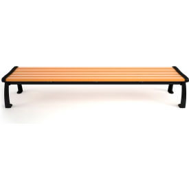 Frog Furnishings Heritage 8' Recycled Plastic Bench Backless Cedar Bench/Black Frame PB 8CEDBFHERBAC