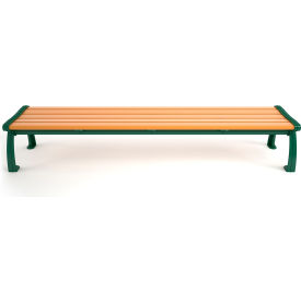 Frog Furnishings Heritage 8' Recycled Plastic Bench Backless Cedar Bench/Green Frame PB 8CEDGFHERBAC