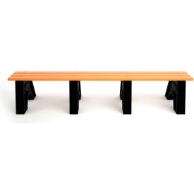 Frog Furnishings Sport 8' Recycled Plastic Bench Cedar Bench/Black Frame PB 8CEDSPOE