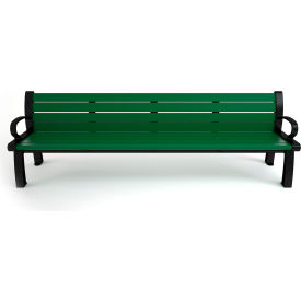 Frog Furnishings Heritage 8' Recycled Plastic Bench Green Bench/Black Frame PB 8GREBFHER