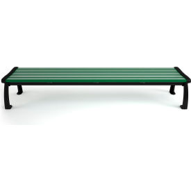 Frog Furnishings Heritage 8' Recycled Plastic Bench Backless Green Bench/Black Frame PB 8GREBFHERBAC