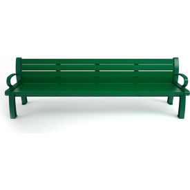 Frog Furnishings Heritage 8' Recycled Plastic Bench Green Bench/Green Frame PB 8GREGFHER