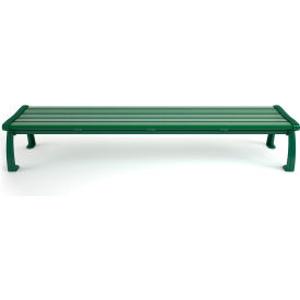 Frog Furnishings Heritage 8' Recycled Plastic Bench Backless Green Bench/Green Frame PB 8GREGFHERBAC