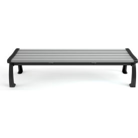 Frog Furnishings Heritage 6' Recycled Plastic Bench Backless Gray Bench/Black Frame PB 6GRABFHERBAC