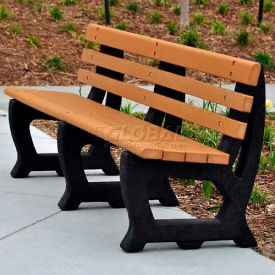 Frog Furnishings Brooklyn 6' Recycled Plastic Bench Gray Bench/Black Frame PB 6GRABROOK