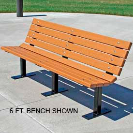 Frog Furnishings Contour 8' Recycled Plastic Bench Cedar Bench/Black Frame PB 8CEDBFCON