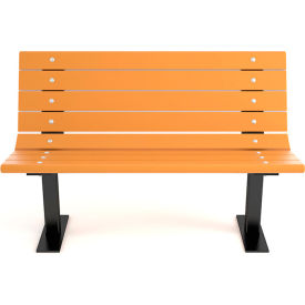 Frog Furnishings Contour 4' Recycled Plastic Bench Cedar Bench/Black Frame PB 4CEDBFCON