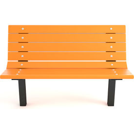 Frog Furnishings Contour 4' Recycled Plastic Bench In Ground Mount Cedar Bench/Black Frame PB 4CEDBFCONING