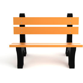Frog Furnishings Colonial 4' Recycled Plastic Bench Cedar Bench/Black Frame PB 4CEDCOLE