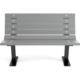 Frog Furnishings Contour 4' Recycled Plastic Bench Gray Bench/Black Frame PB 4GRABFCON