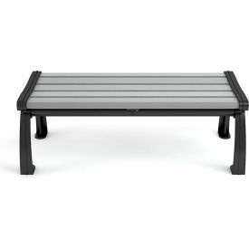 Frog Furnishings Heritage 4' Recycled Plastic Bench Backless Gray Bench/Black Frame PB 4GRABFHERBAC