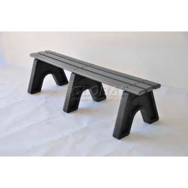 Frog Furnishings Sport 4' Recycled Plastic Bench Gray Bench/Black Frame PB 4GRASPOE