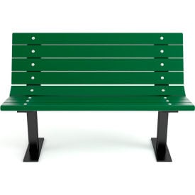 Frog Furnishings Contour 4' Recycled Plastic Bench Green Bench/Black Frame PB 4GREBFCON