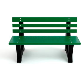 Frog Furnishings Brooklyn 4' Recycled Plastic Bench Green Bench/Black Frame PB 4GREBROOK
