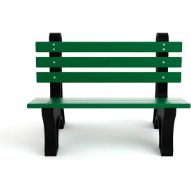 Frog Furnishings Comfort Park Avenue 4' Recycled Plastic Bench Green Bench/Black Frame PB 4GRECPAE