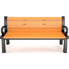 Frog Furnishings Heritage 5' Recycled Plastic Bench Cedar Bench/Black Frame PB 5CEDBFHER