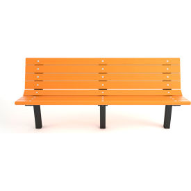 Frog Furnishings Contour 6' Recycled Plastic Bench In Ground Mount Cedar Bench/Black Frame PB 6CEDBFCONING