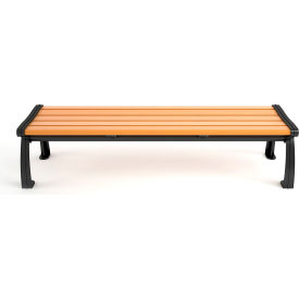 Frog Furnishings Heritage 6' Recycled Plastic Bench Backless Cedar Bench/Black Frame PB 6CEDBFHERBAC