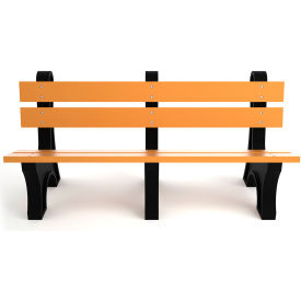 Frog Furnishings Colonial 6' Recycled Plastic Bench Cedar Bench/Black Frame PB 6CEDCOLE